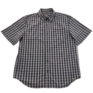 Carhartt Short Sleeve Shirt Men L Large Gray Plaid Button-Up 101156 Countrycore